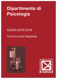 Corso di Laurea Magistrale in Psicologia dello Sviluppo e dei