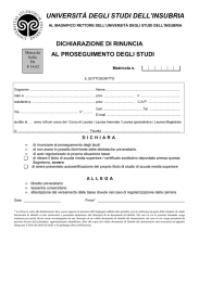 domanda di rinuncia agli studi - Universit&agrave; degli Studi dell`Insubria
