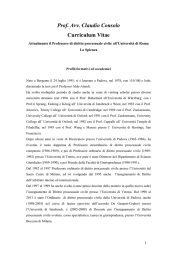 Prof. Avv. Claudio Consolo Curriculum Vitae