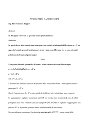 FORMULA GENERATRICE DI NUMERI PRIMI ED ANCHE CUGINI