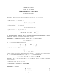 Geometria (Fisica) Prof. K. O`Grady Soluzioni della prova scritta