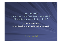 SEMINARIO "Il contrasto alle frodi finanziarie all`UE Strategie e