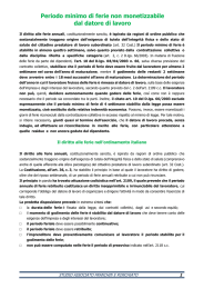 Periodo minimo di ferie non monetizzabile dal datore di lavoro