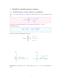 1 Modelli di variabili aleatorie continue
