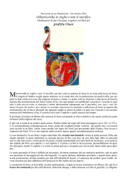 «Misericordia io voglio e non il sacrifici» profeta Osea