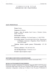 CURRICULUM VITAE ENRICO DI PASTENA