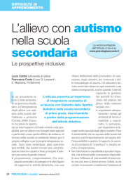 L`allievo con autismo nella scuola secondaria