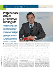 Progettazione italiana per la ferrovia Bar-Belgrado