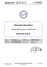 Manuale Operativo Posta Elettronica Certificata Namirial S.p.A.