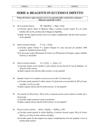 serie 4: reagenti in eccesso e difetto