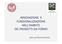 innovazione e funzionalizzazione nell`ambito dei prodotti da forno