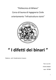 “ I difetti dei binari ” - POLITesi