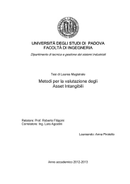 Metodi per la valutazione degli Asset Intangibili