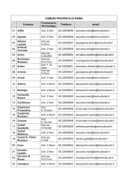 COMUNI PROVINCIA DI ROMA Comune Funzionario Archeologo