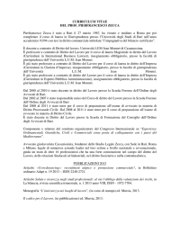 CURRICULUM VITAE DEL PROF. PIERFRANCESCO ZECCA