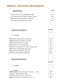 WINES BY THE GLASS AND QUARTINI