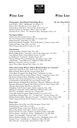 Wine List Wine List - The Kitchen Table Bistro