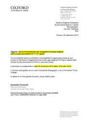 Spett.le Dirigente Scolastico Scuola Secondaria di 1