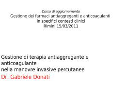 Gestione di terapia antiaggregante e anticoagulante nella manovre