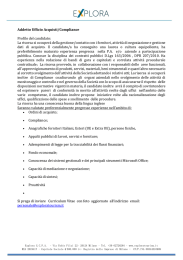 Addetto Ufficio Acquisti/Compliance Profilo del candidato