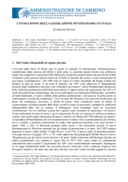 L`EVOLUZIONE DELLA LEGISLAZIONE PENITENZIARIA IN ITALIA