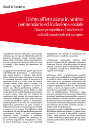 Diritto all`istruzione in ambito penitenziario ed inclusione sociale