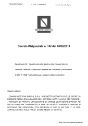 Decreto Dirigenziale n. 162 del 06/02/2014 - Burc