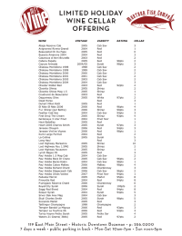Wine Cellar List.xls - Montana Fish Company