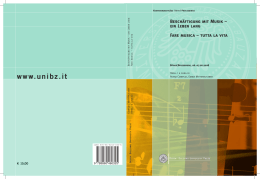 Beschäftigung mit Musik – ein Leben lang / Fare musica – tutta la vita