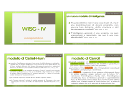 WISC IV - Facoltà di Scienze della Formazione