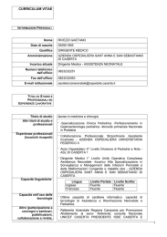 curriculum vitae - Azienda Ospedaliera Sant`Anna e San Sebastiano