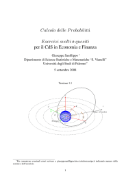 Esercizi di Calcolo delle Probabilita