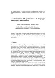 La “matematica del quotidiano”