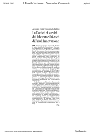 La Danieli si servir&agrave; dei laboratori hi