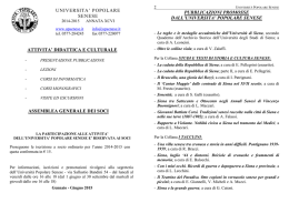 Gennaio - Giugno 2015 - Università Popolare Senese