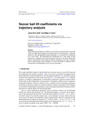 Soccer ball lift coefficients via trajectory analysis