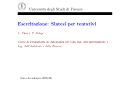 Esercitazione: Sintesi per tentativi