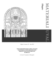 NOTA METODOLOGICA PER L`ANALISI ECONOMICA COSTI