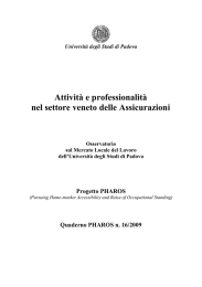 Attività e professionalità nel settore veneto delle Assicurazioni