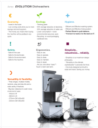 Series EVOLUTION Dishwashers