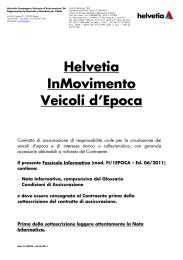 Fascicolo Informativo Helvetia InMovimento Veicoli d`Epoca