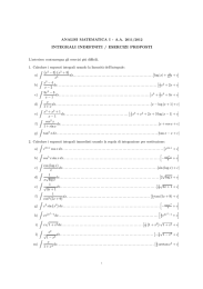 INTEGRALI INDEFINITI / ESERCIZI PROPOSTI