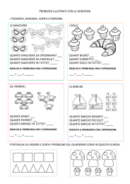 problemi illustrati con le addizioni osserva, ragiona, conta e rispondi