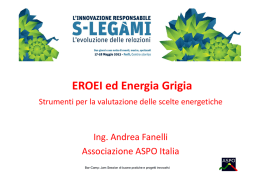 EROEI ed Energia Grigia EROEI ed Energia Grigia