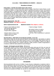 Ricordiamo la liturgia….. Ripetiamo insieme: Vieni Signore a salvarci.