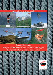 Trasporti su fune Progettazione, costruzione, vendita e