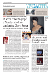 Di scena concerto gospel il 27 nella cattedrale con l`artista Cheryl