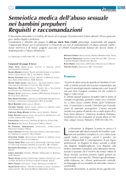 Semeiotica medica dell`abuso sessuale nei bambini prepuberi