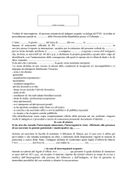 Verbale di interrogatorio di persona sottoposta ad indagini eseguito