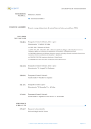 Curriculum Vitae - Liceo classico "Jacopo Stellini"